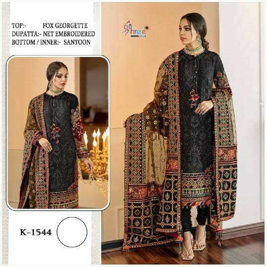 K-1544 BY SHREE FABS GEORGETTE EMBROIDERED PAKISTANI DRESS