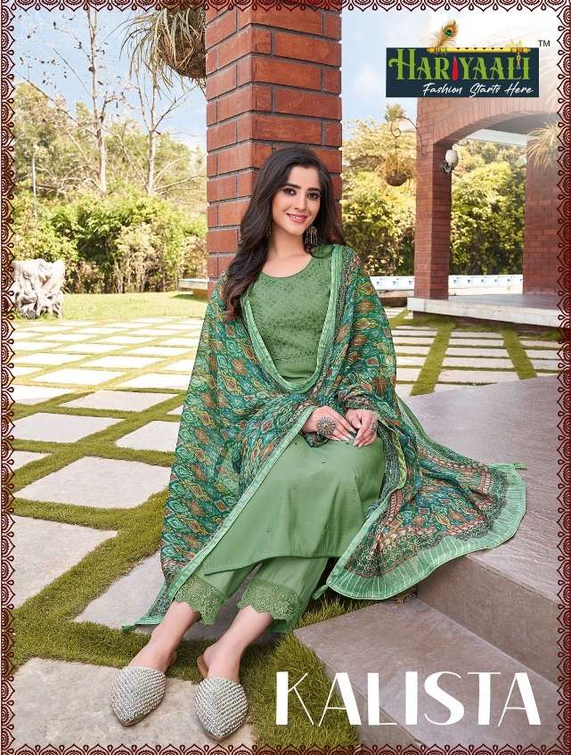 KALISTA BY HARIYAALI 1001 TO 1008 SERIES VISCOSE SILK EMBROIDERED STITCHED DRESSES