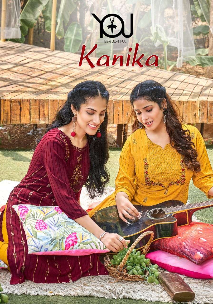 KANIKA BY YOU 1001 TO 1006 SERIES DESIGNER RAYON HEAVY EMBROIDERED KURTIS