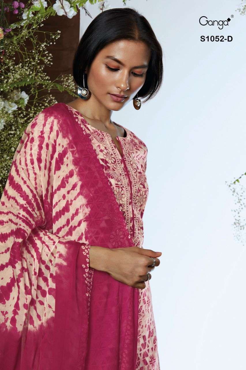 KASUMI 1052 BY GANGA FASHION 01052-A TO 01052-D SERIES COTTON EMBROIDERED DRESSES