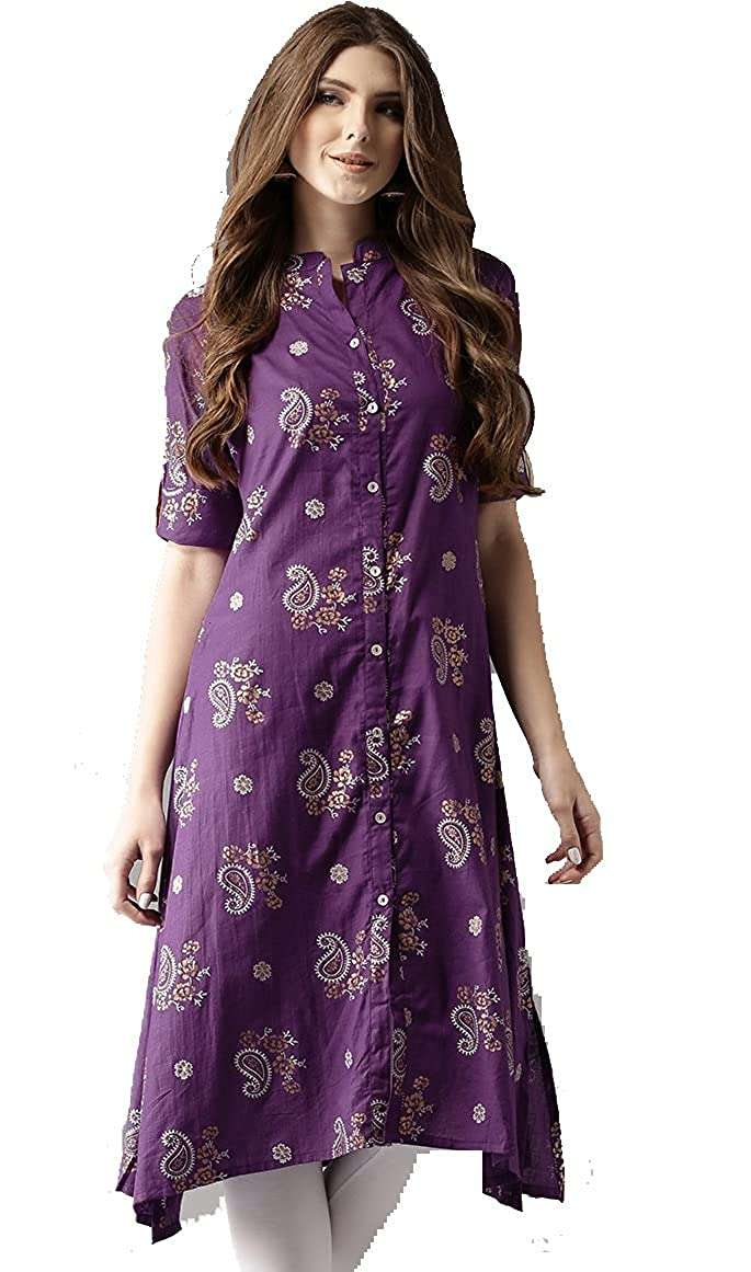 KU-004 BY ASLIWHOLESALE DESIGNER HEAVY CREPE JAMNI PRINTED KURTI