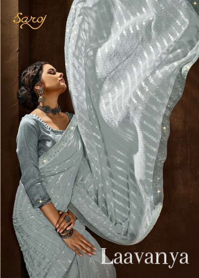 LAAVANYA BY SAROJ 1001 TO 1006 SERIES DESIGNER GEORGETTE SAREES