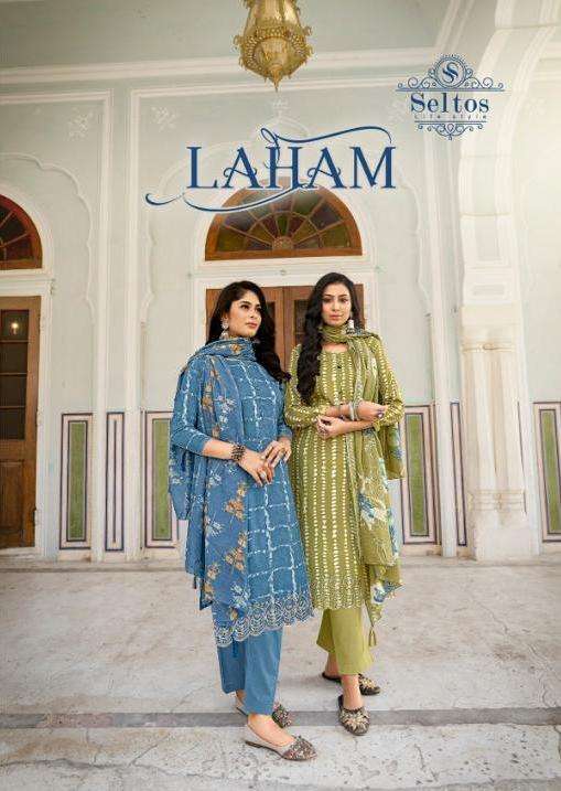 LAHAM BY SELTOS 1001 TO 1008 SERIES RAYON COTTON PAKISTANI DRESSES