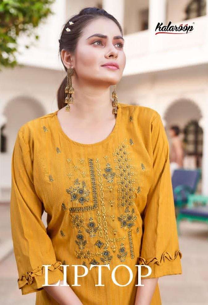 LIPON BY KALAROOP DESIGNER EMBROIDERED RAYON KURTIS