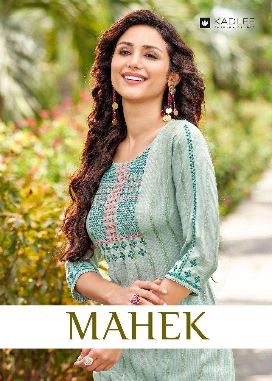 MAHEK BY KADLEE 5001 TO 5004 SERIES RAYON EMBROIDERED LUREX KURTIS