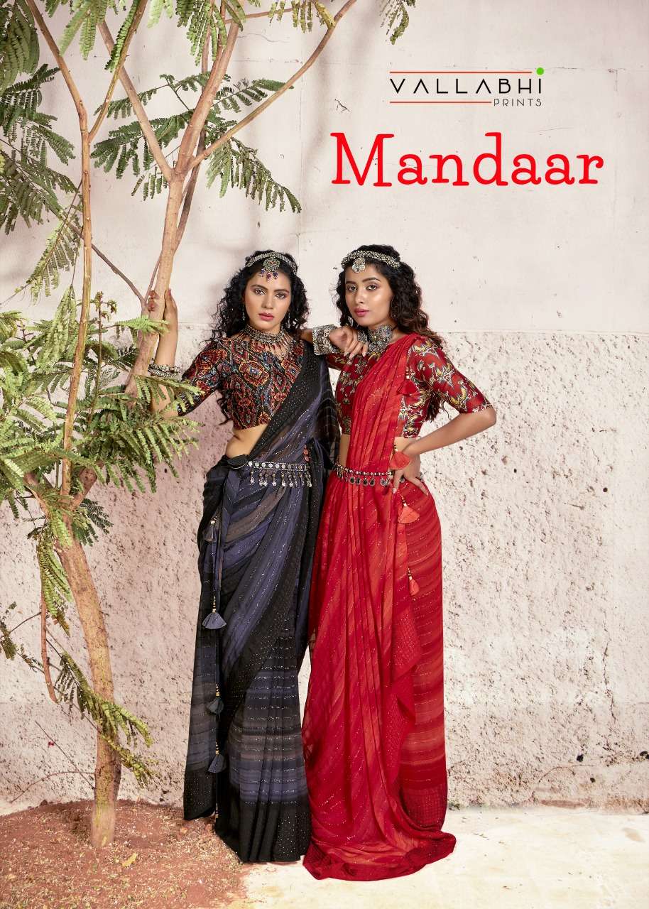 MANDAAR BY VALLABHI PRINTS 15351 TO 15358 SERIES GEORGETTE PRINT SAREES