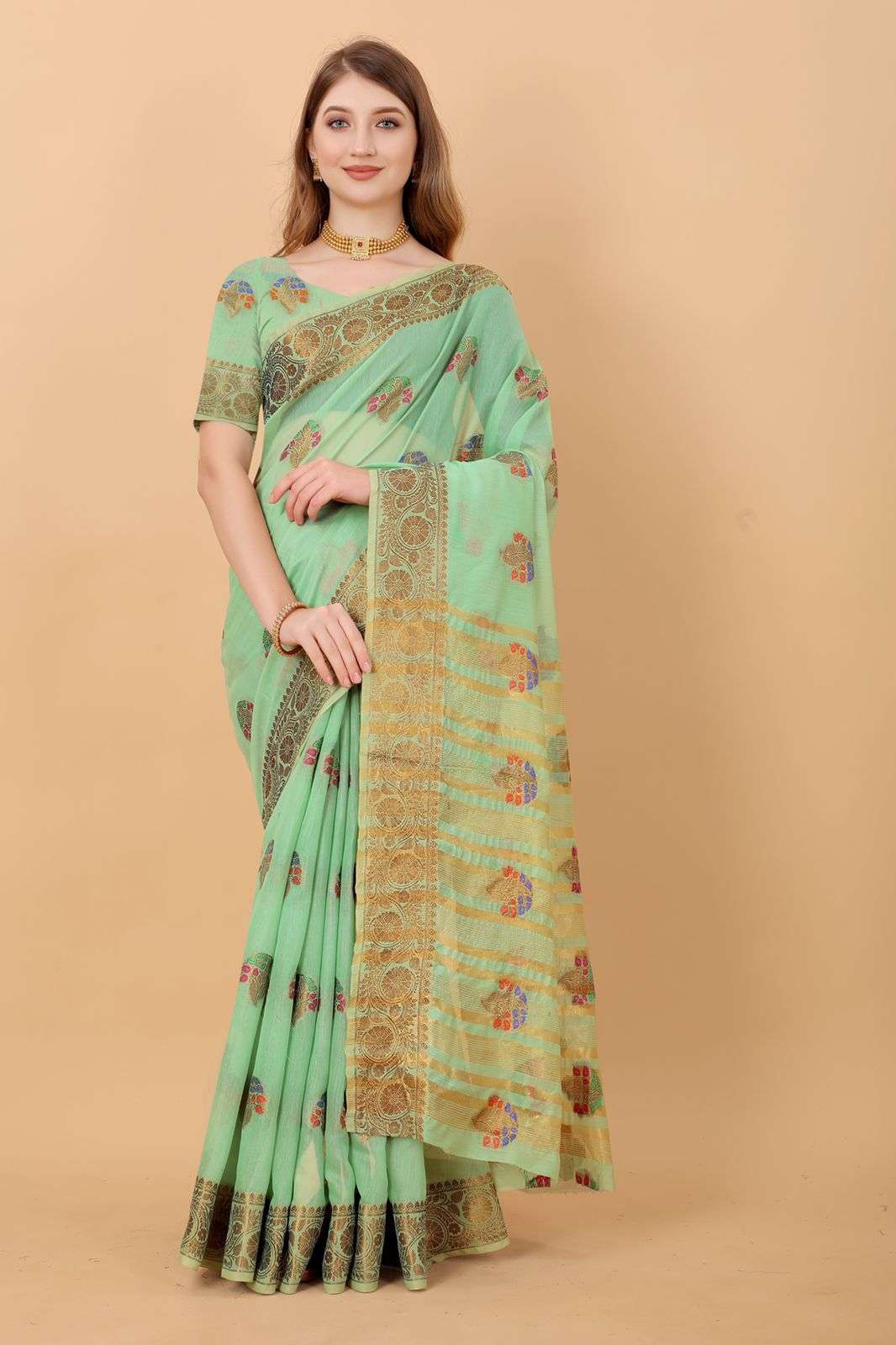 MANI-3221 BY ASLIWHOLESALE DESIGNER COTTON SILK SAREES