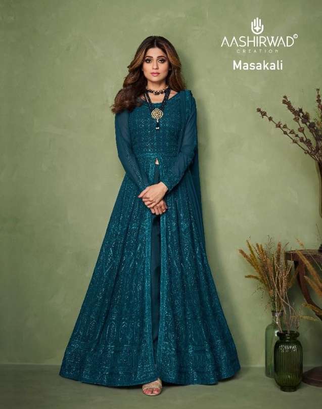 MASAKALI BY AASHIRWAD CREATION REAL GEORGETTE ANARKALI DRESSES