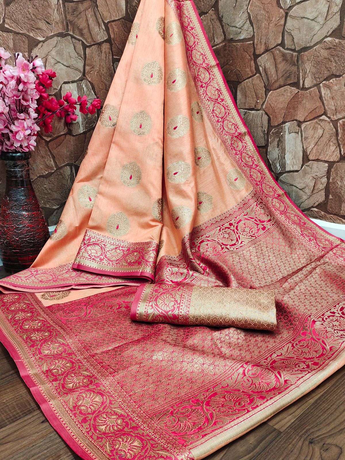 MEENA SILK BY ASLIWHOLESALE EXCLUSIVE FANCY TUSSER SILK SAREES