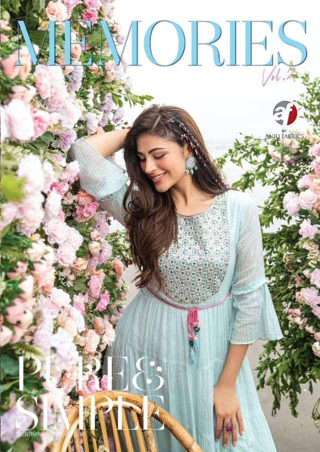 MEMORIES VOL-2 BY ANJU FABRICS 2391 TO 2396 SERIES COTTON EMBROIDERED MIRROR GOWNS