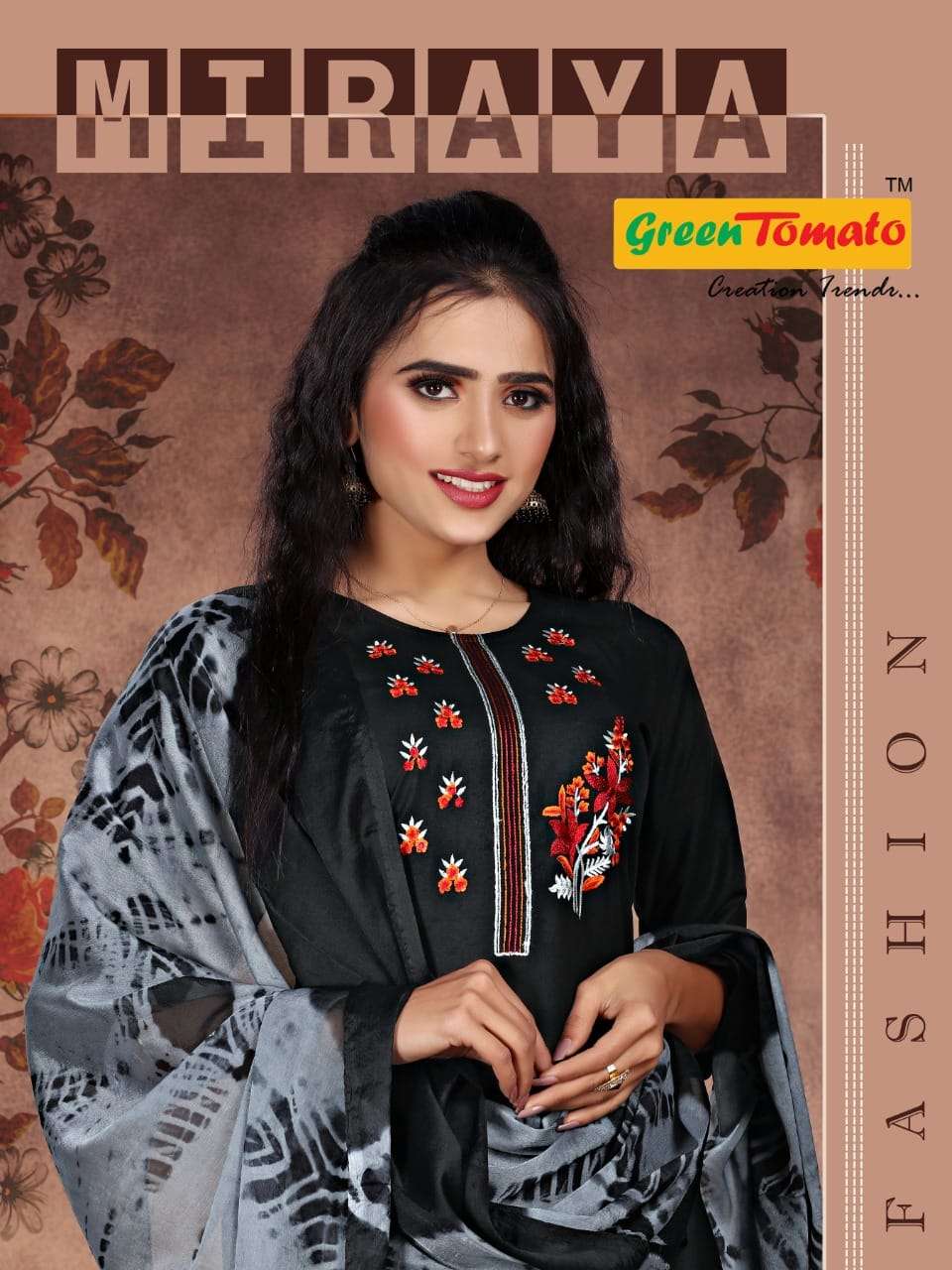 MIRAYA PATIYALA BY GREEN TOMATO 001 TO 008 SERIES RAYON STITCHED DRESSES