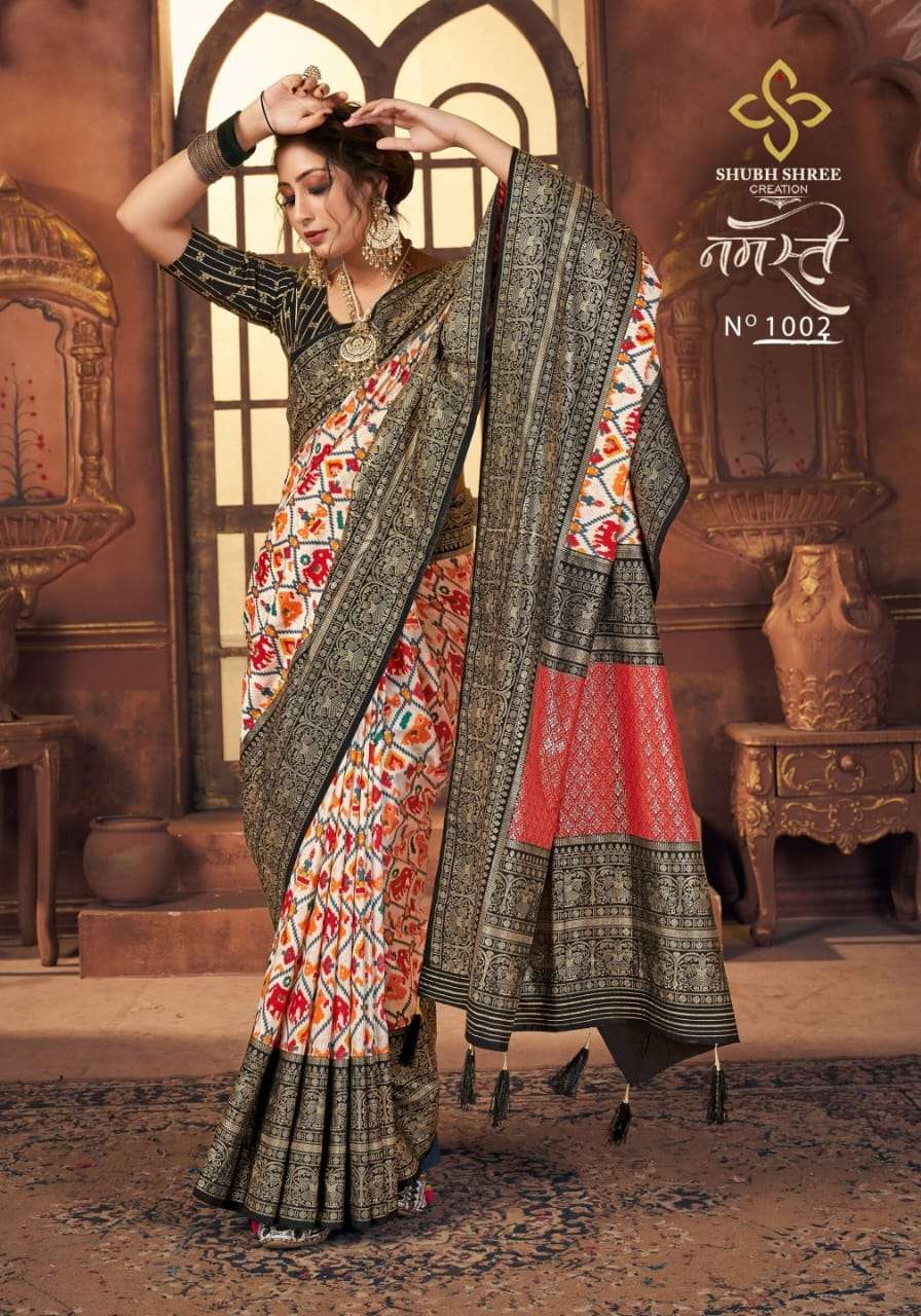 NAMASTE BY SHUBH SHREE CREATION DESIGNER SILK SAREES