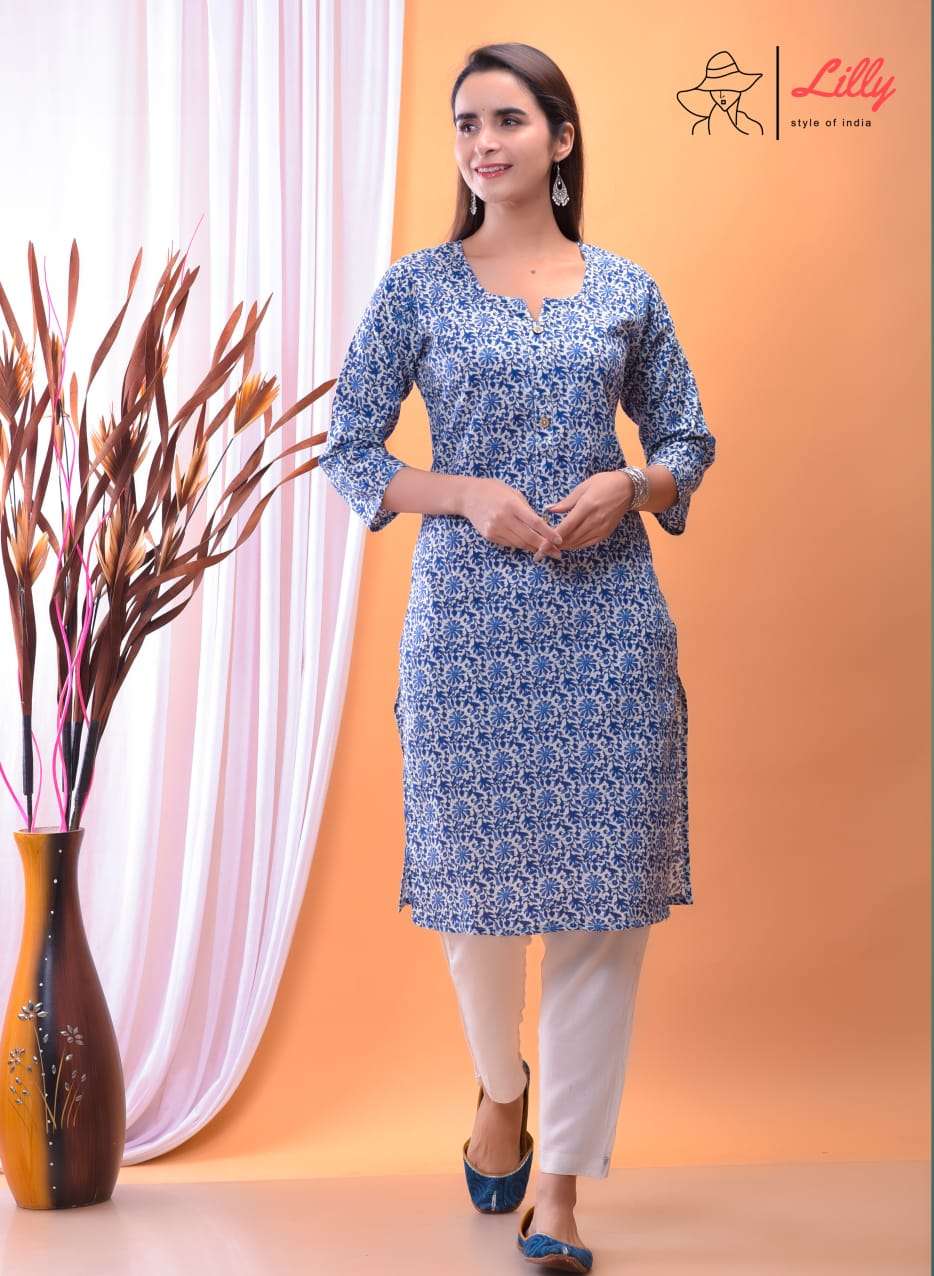 NENA VOL-3 BY LILLY PURE MAL COTTON SANGERI PRINT KURTI