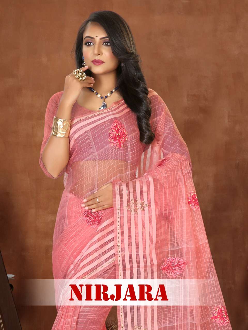 NIRJARA BY RONISHA FASHION DESIGNER ORGANZA HEAVY WORK SAREES