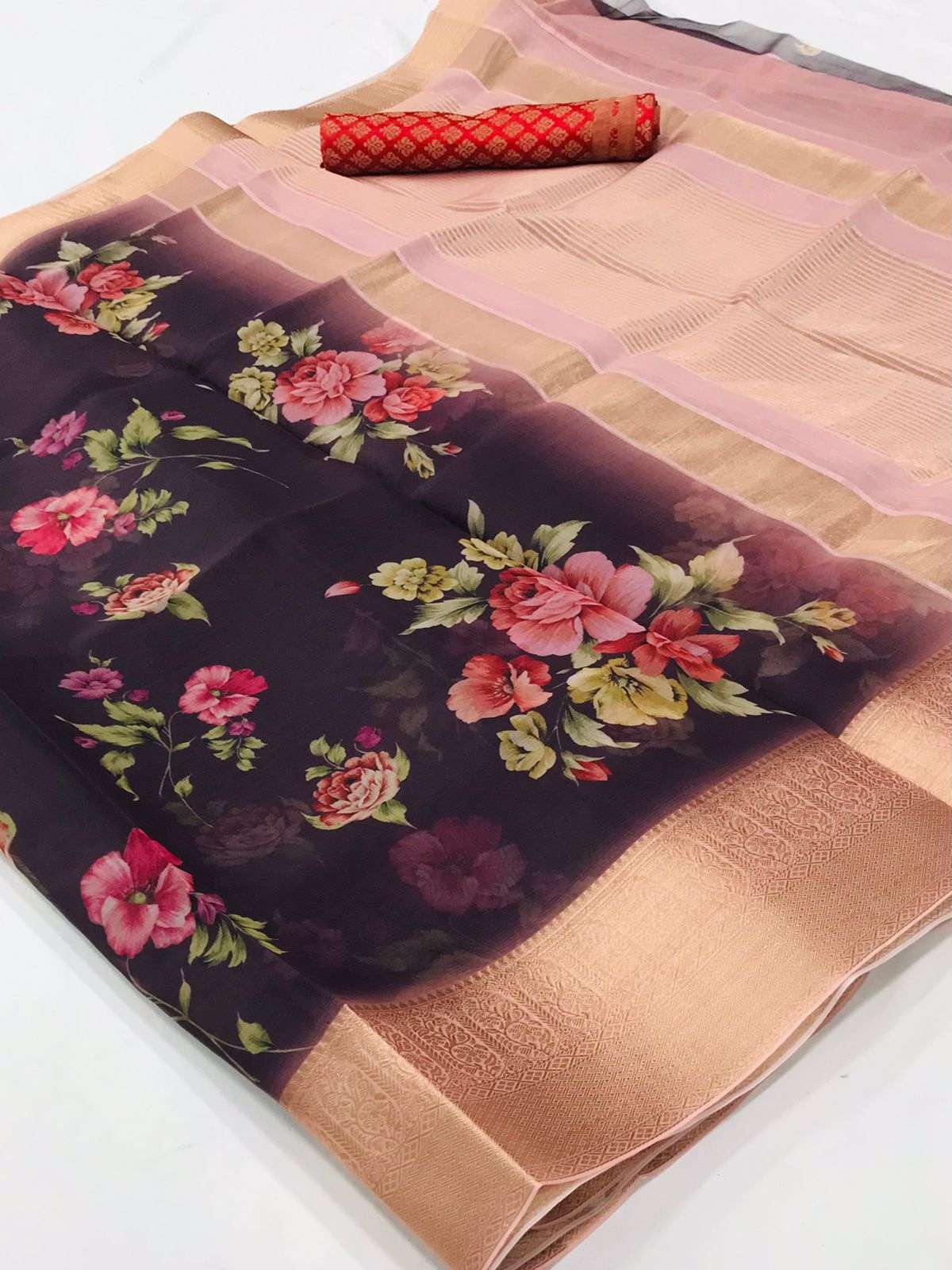 ORGANZA SILK BY ASLIWHOLESALE DESIGNER ORGANZA PRINT SAREES