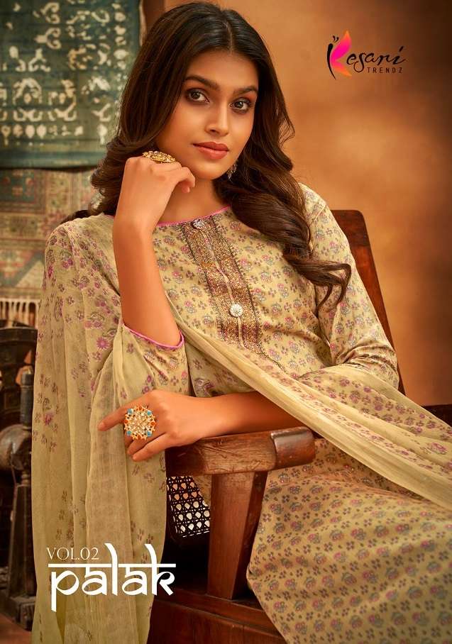 PALAK VOL-2 BY KESARI TRENDZ CAMBRIC COTTON EMBROIDERED DRESSES