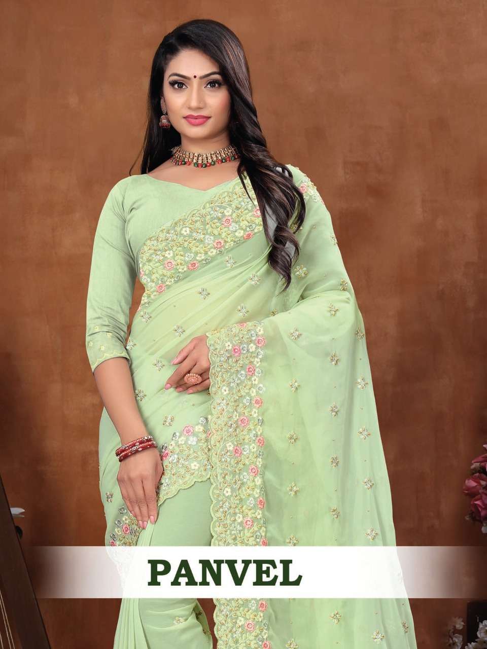 PANVEL BY RONISHA FASHION DESIGNER EMBROIDERED GEORGETTE SAREES