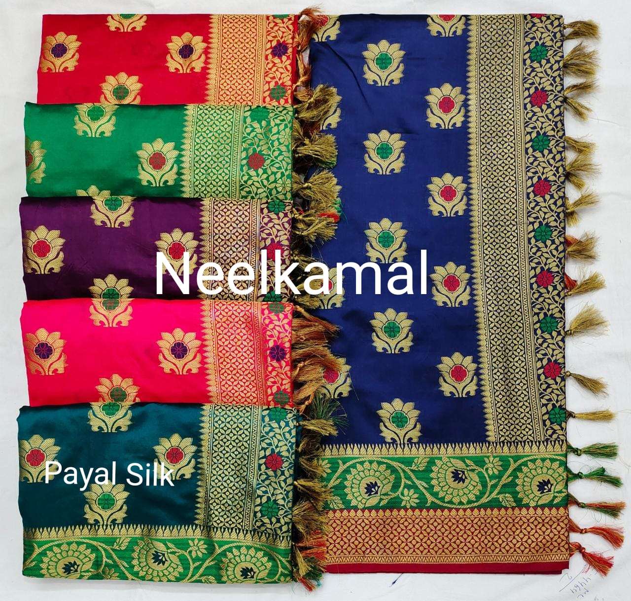 PAYAL SILK VOL-1 BY NEELKAMAL SAREES DESIGNER LITCHI SILK SAREES