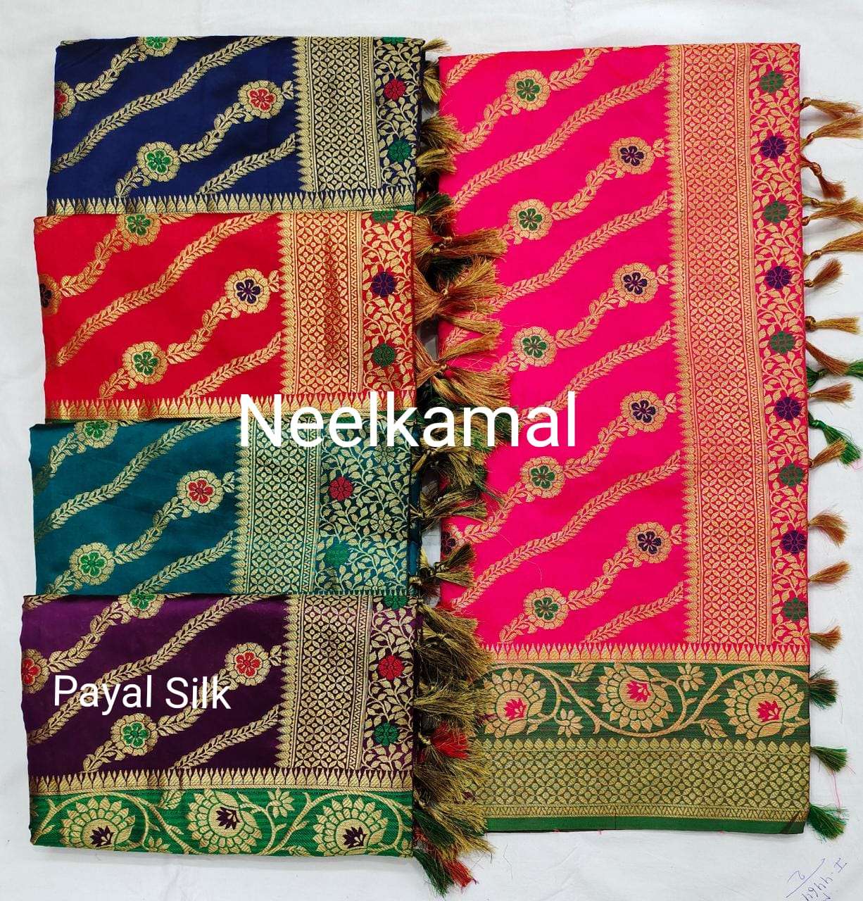 PAYAL SILK VOL-2 BY NEELKAMAL SAREES DESIGNER LITCHI SILK SAREES