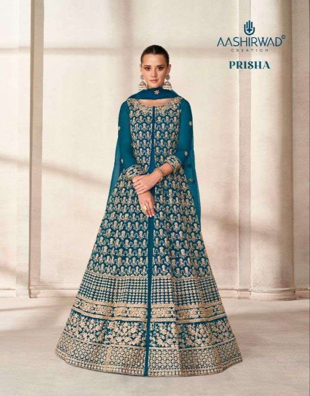 PRISHA BY AASHIRWAD CREATION 9199 TO 9203 SERIES BUTTERFLY NET ANARKALI DRESSES