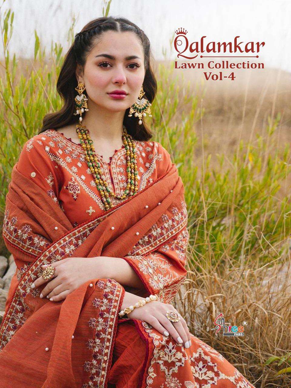 QALAMKAR LAWN COLLECTION VOL-4 BY SHREE FABS 2246 TO 2251 PAKISTANI DRESSES