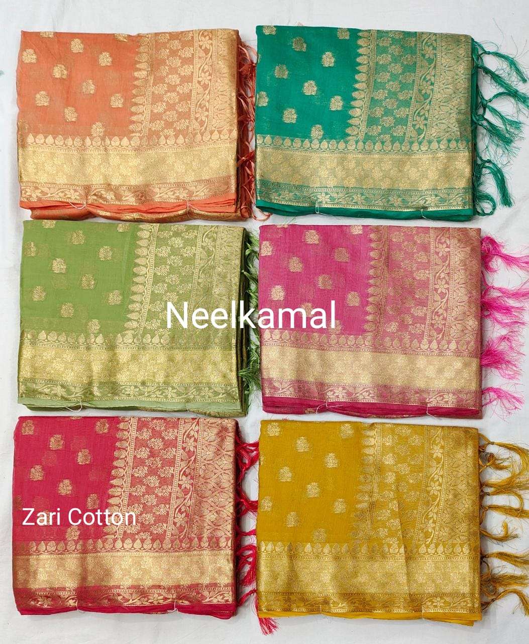 QUALITY VOL-2 BY NEELKAMAL SAREES HEAVY DESIGNER ZARI COTTON SAREES