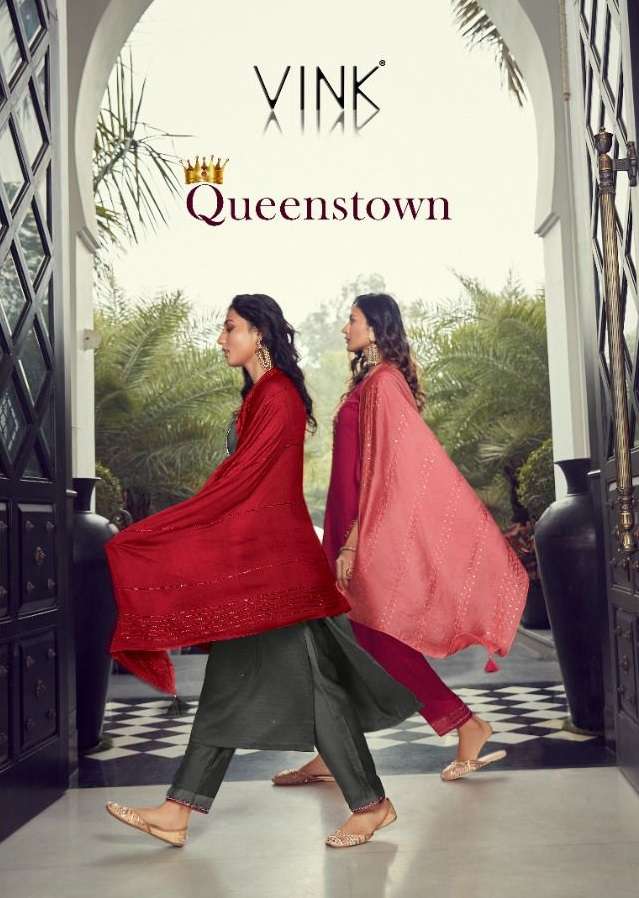 QUEENSTOWN BY VINK 1471 TO 1476 SERIES VISCOSE SILK STITCHED DRESSES