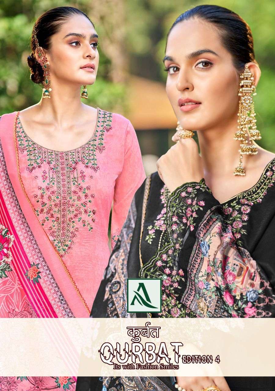 QURBAT VOL-4 BY ALOK SUITS S971-001 TO S971-008 SERIES COTTON DRESSES