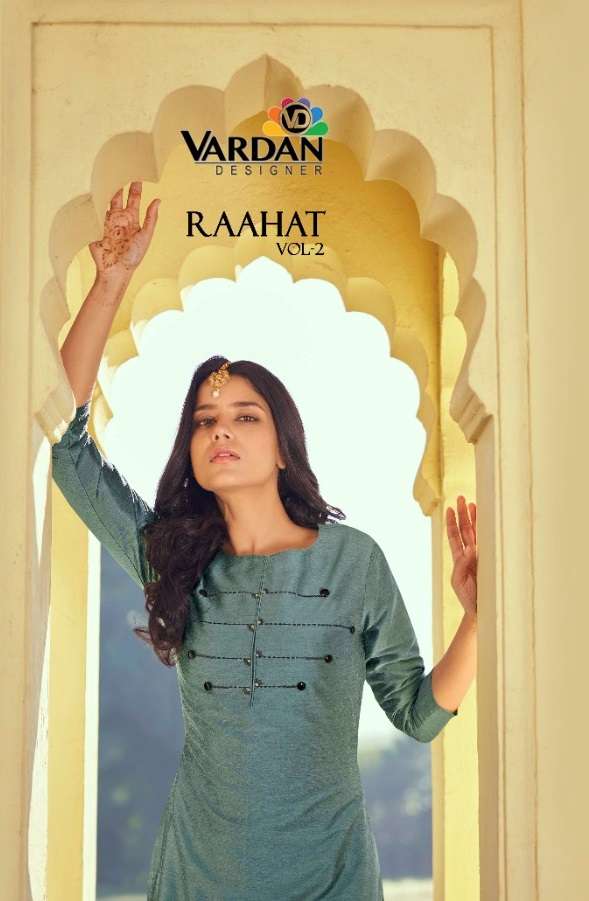 RAAHAT VOL-2 BY VARDAN DESIGNER 6505 TO 6508 SERIES SILK EMBROIDERED KURTIS