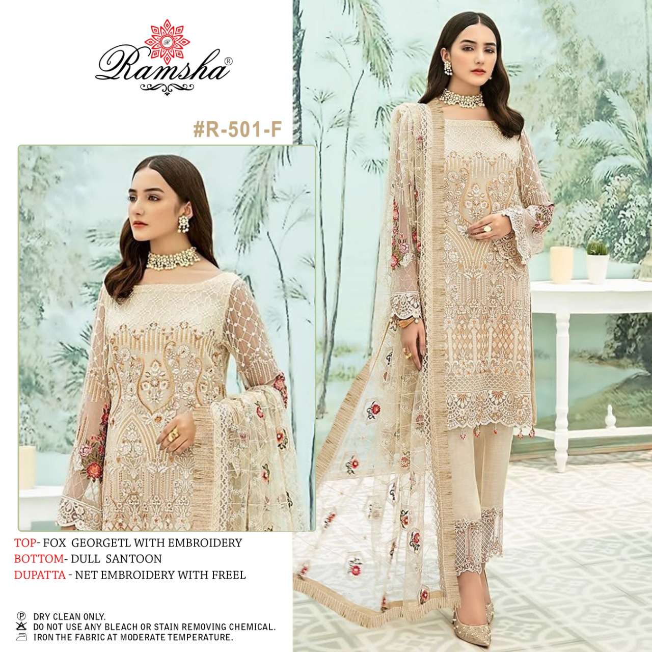 RAMSHA R-501 NX BY RAMSHA 501-F TO 501-I SERIES GEORGETTE PAKISTANI DRESSES