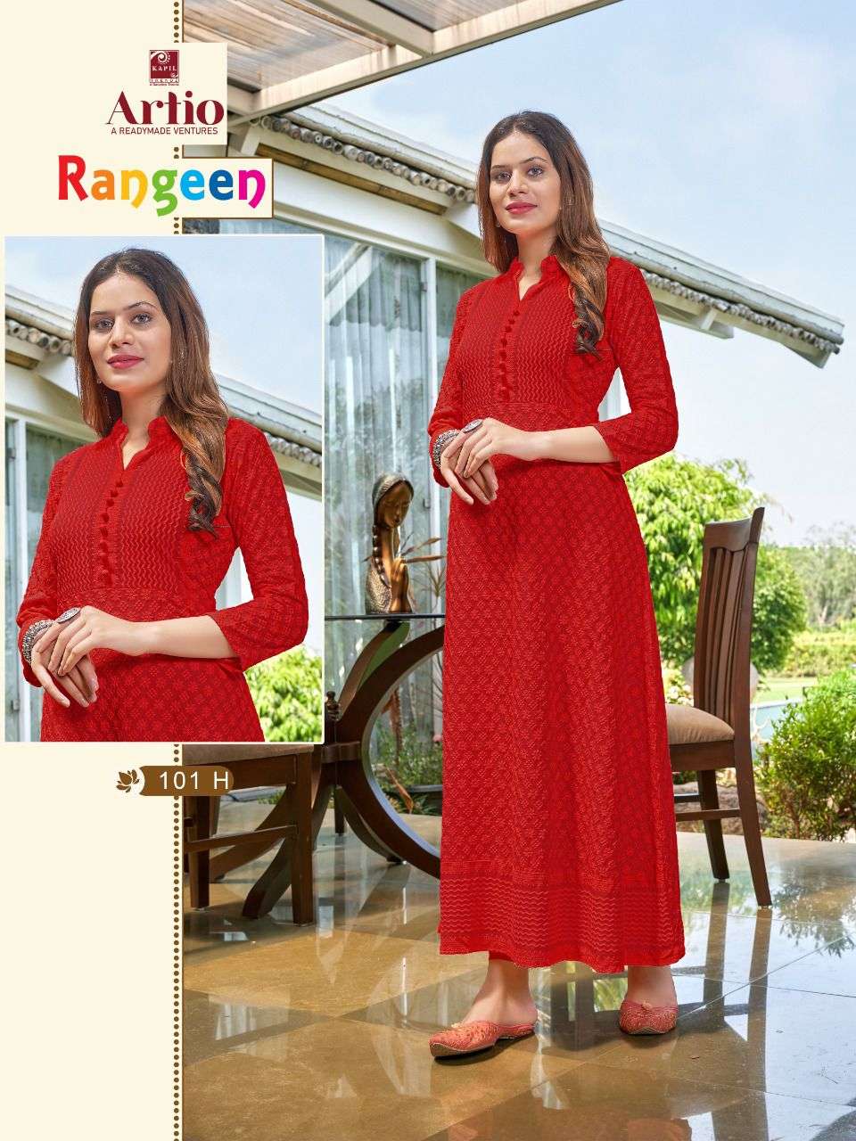 RANGEEN BY KAPIL TRENDZ 101 SERIES DESIGNER RAYON GOWNS