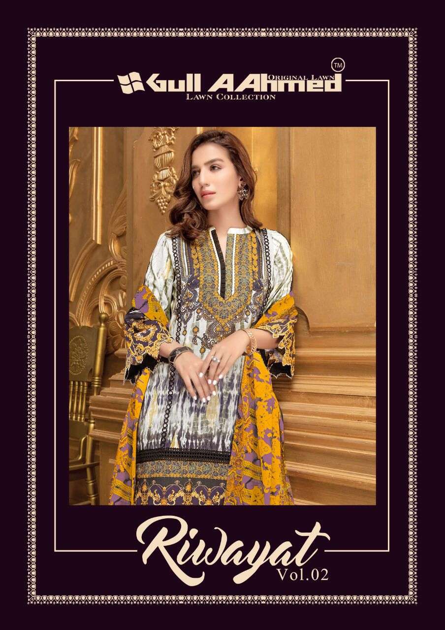 RIWAYAT VOL-2 BY GUL AAHMAD 2001 TO 2006 SERIES PURE LAWN COTTON PRINT DRESSES