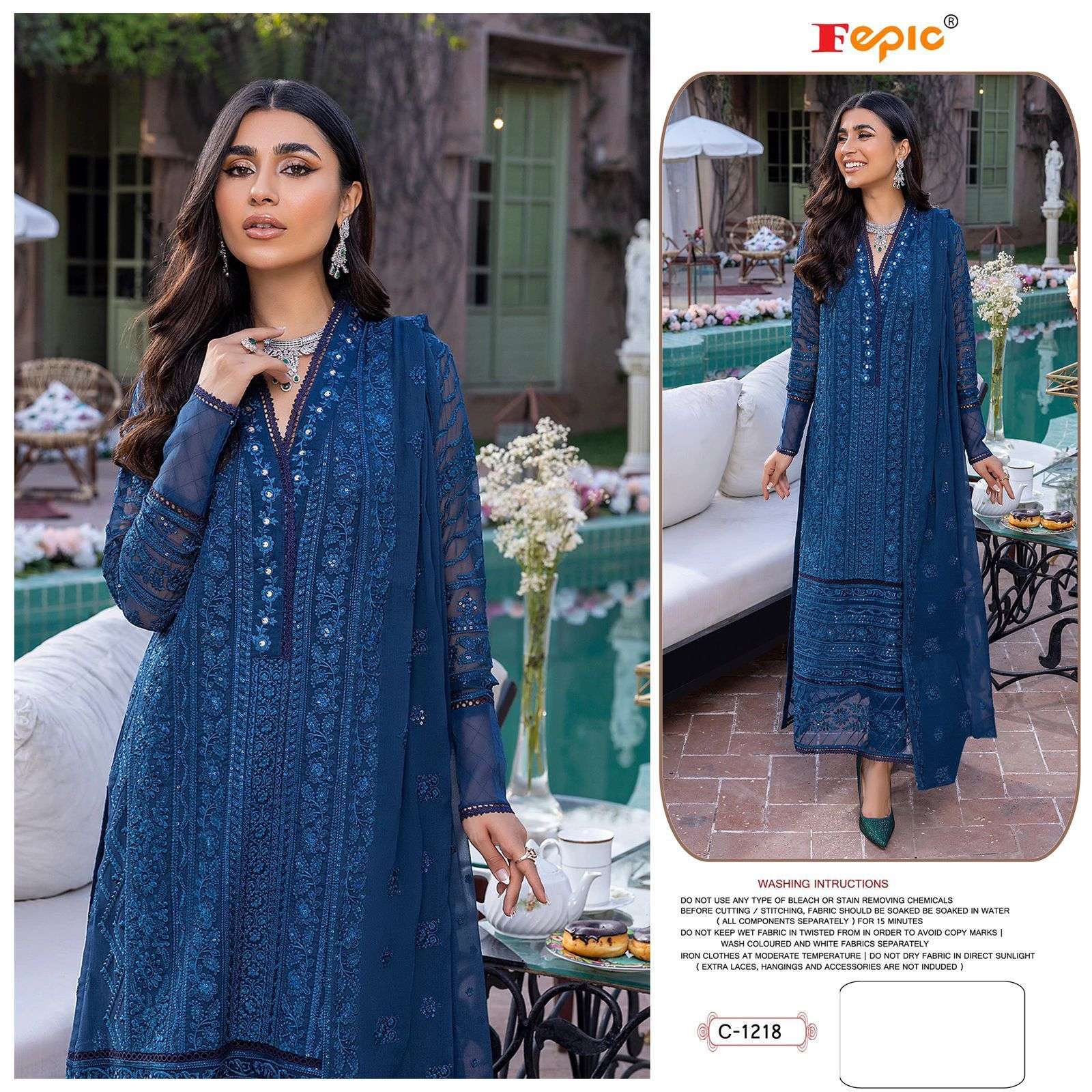 ROSEMEEN C-1218 HIT DESIGN BY FEPIC GEORGETTE EMBROIDERED PAKISTANI DRESS