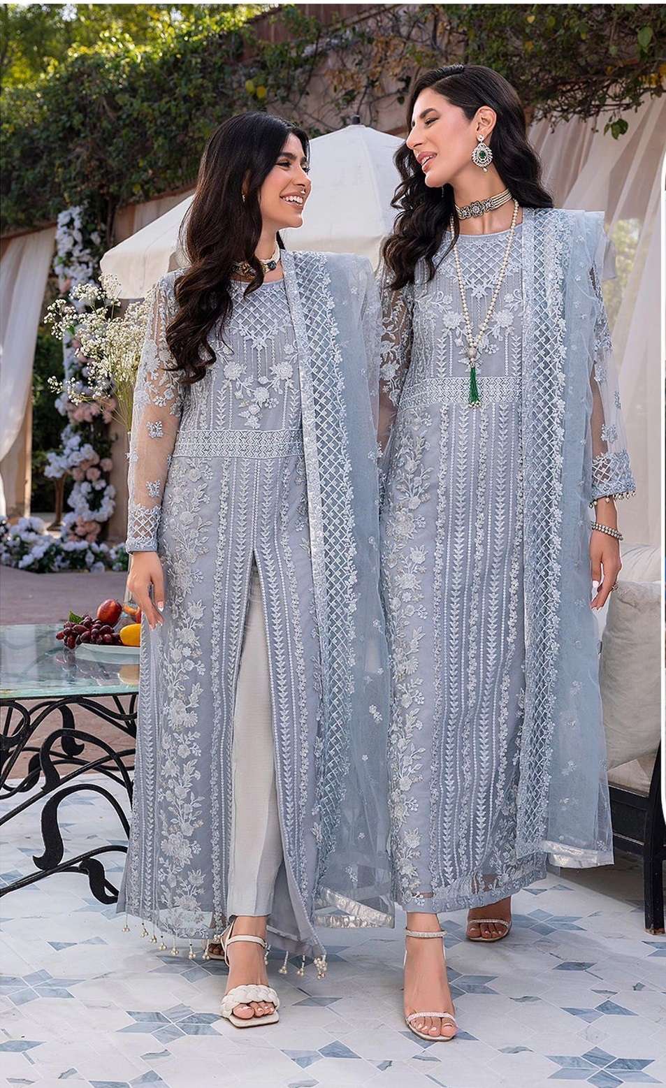 ROSEMEEN C-1219 BY FEPIC HEAVY NET EMBROIDERED PAKISTSNI DRESS