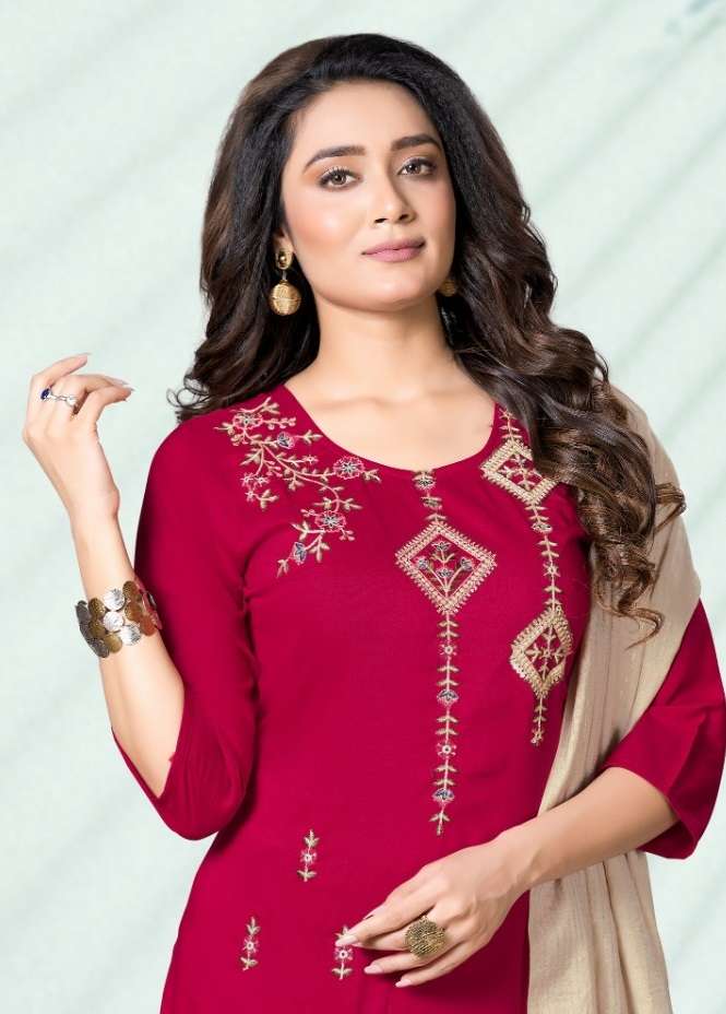 ROZY BY NISH 101 TO 106 SERIES CHINON EMBROIDERED STITCHED DRESSES