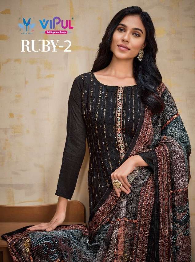 RUBY VOL-2 BY VIPUL 4961 TO 4966 SERIES HEAVY DESIGNER CHINON DRESSES