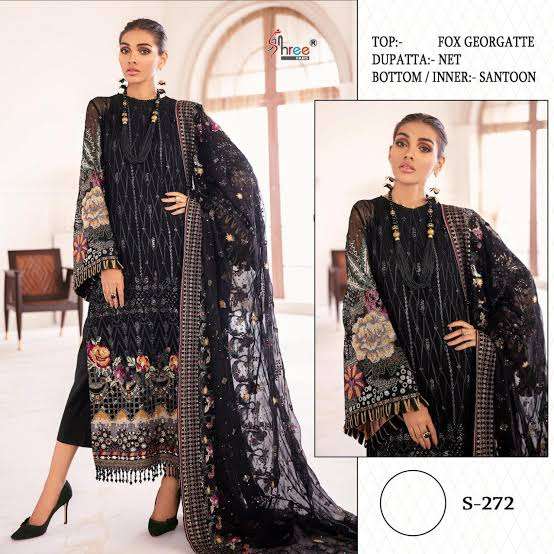 S-272 BY SHREE FABS GEORGETTE EMBROIDERED PAKISTANI DRESS