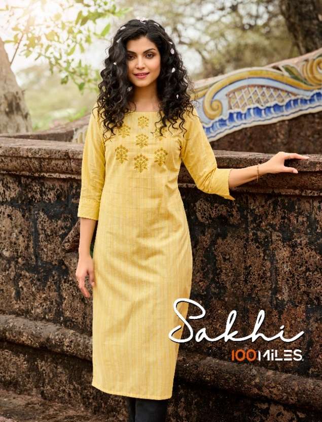 SAKHI BY 100 MILES 01 TO 04 SERIES PURE COTTON EMBROIDERY KURTIS