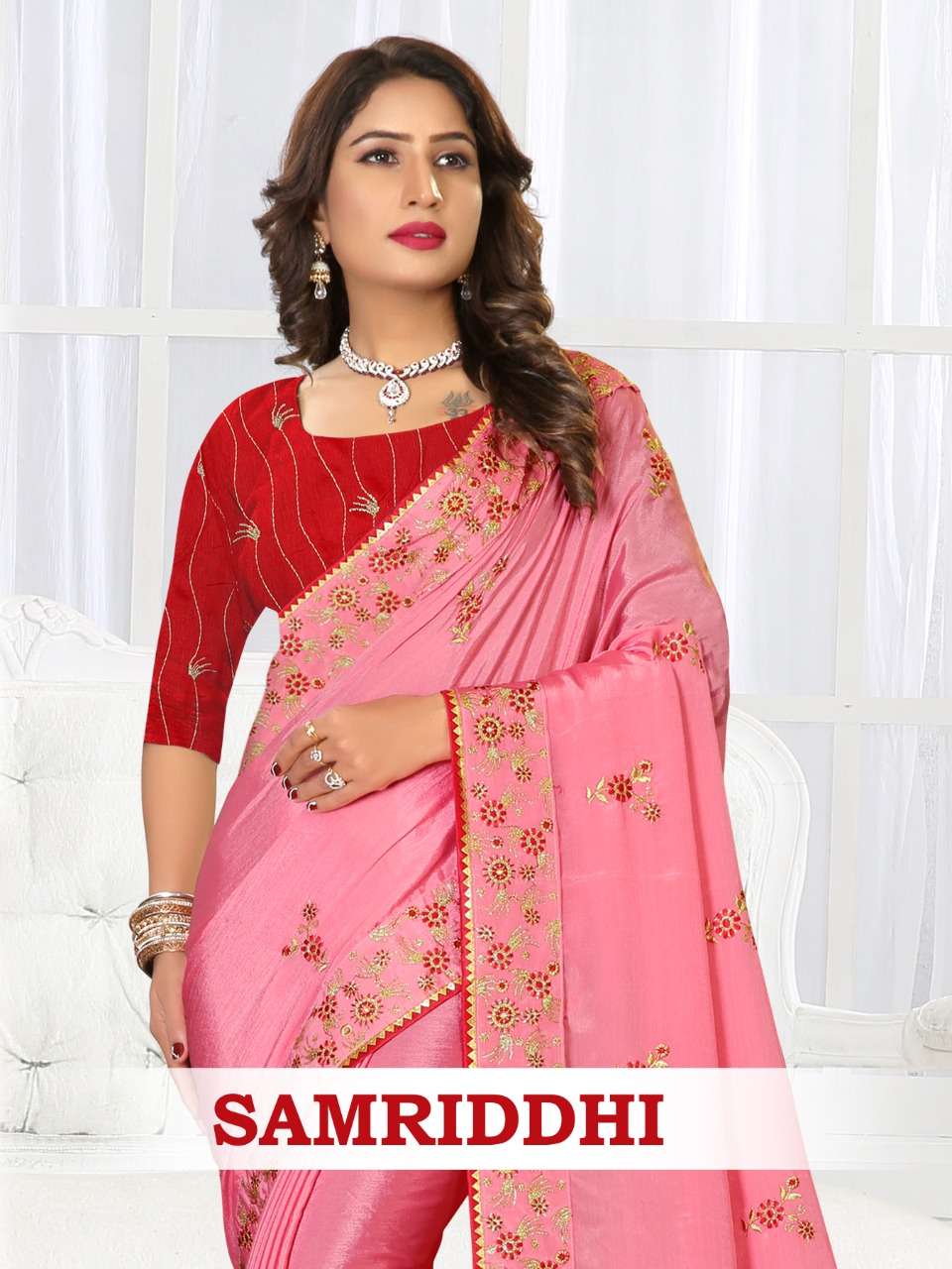 SAMRIDDHI BY RONISHA FASHION FANCY CHINON SEQUANCE WORK SAREES