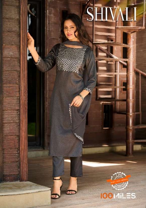 SHIVALI BY 100 MILES 01 TO 06 SERIES COTTON EMBROIDERED STITCHED DRESSES