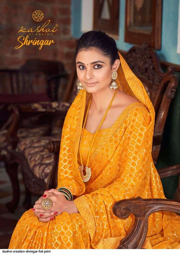 SHRINGAR BY KASHVI CREATION DESIGNER FOIL PRINT SAREES