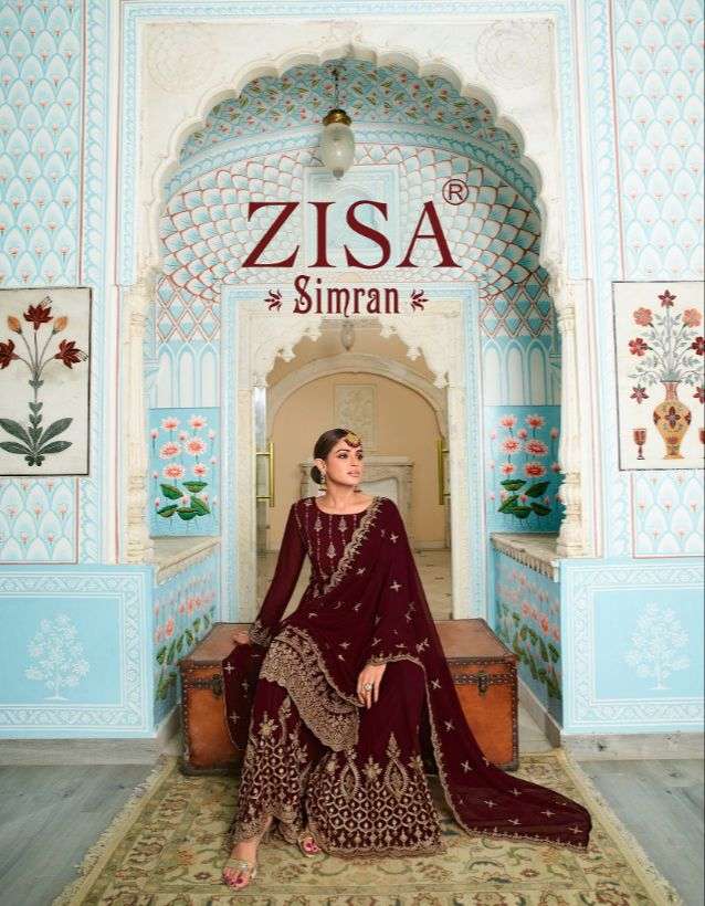 SIMRAN BY ZISA 13341 TO 13346 SERIES GEORGETTE EMBROIDERY DRESSES