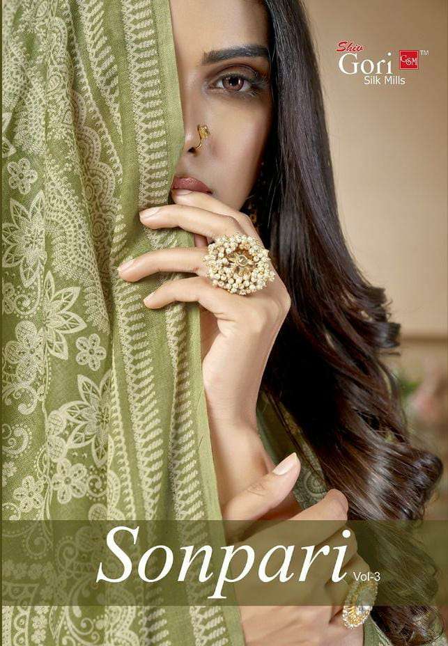 SONPARI VOL-3 BY SHIV GORI SILK MILLS 3001 TO 3008 SERIES COTTON PRINT DRESSES