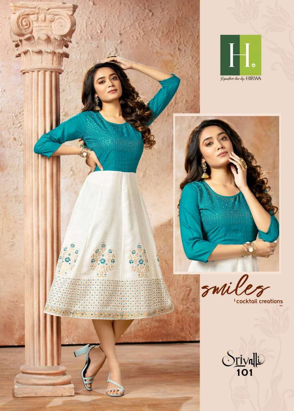 SRIVALLI BY H DOT 101 TO 106 SERIES RAAYON SEROSKI WORK KURTIS