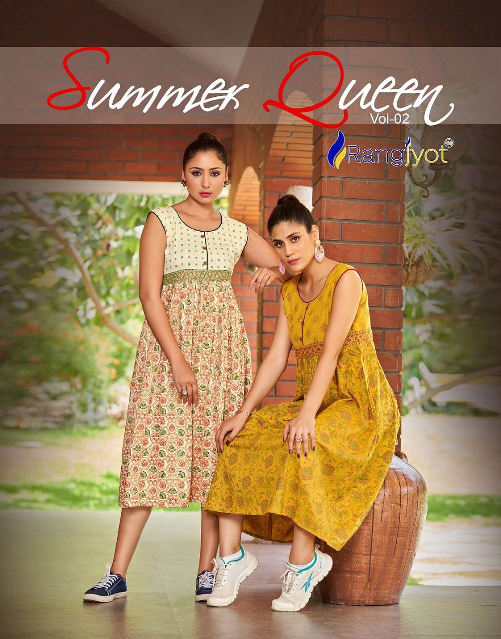 SUMMER QUEEN VOL-2 BY RANGJYOT 2001 TO 2008 SERIES COTTON PRINT KURTIS