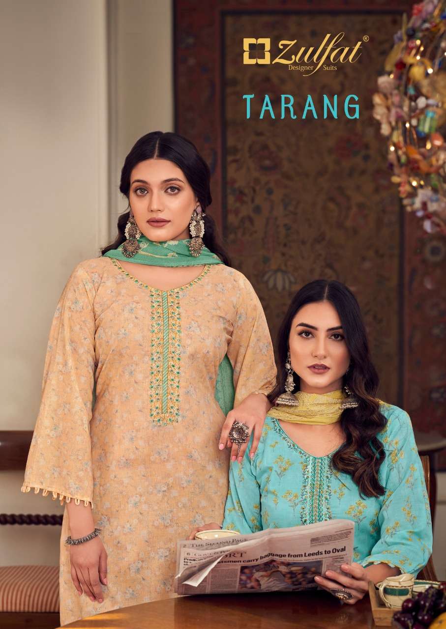 TARANG BY ZULFAT 433-001 TO 433-010 SERIES COTTON EMBROIDERY DRESSES