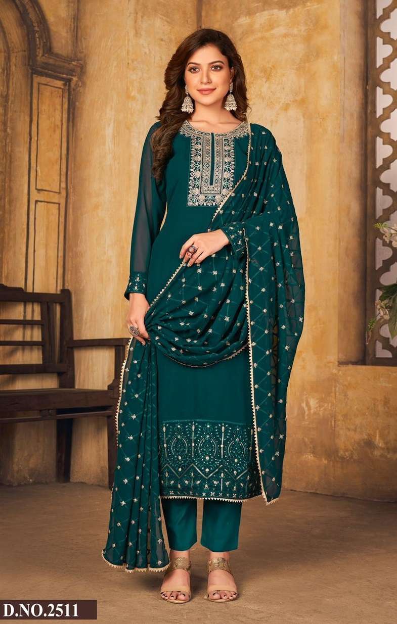 TWISHA VOL-25 BY TWISHA 2511 TO 2513 SERIES GEORGETTE EMBROIDERED DRESSES