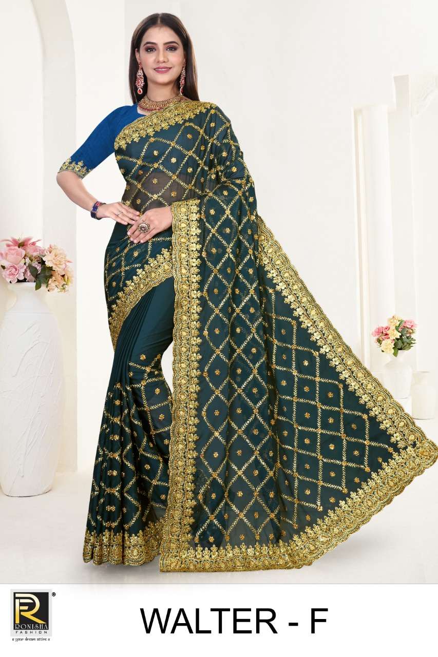 WALTER BY RONISHA FASHION CHIFFON EMBROIDERED SAREES