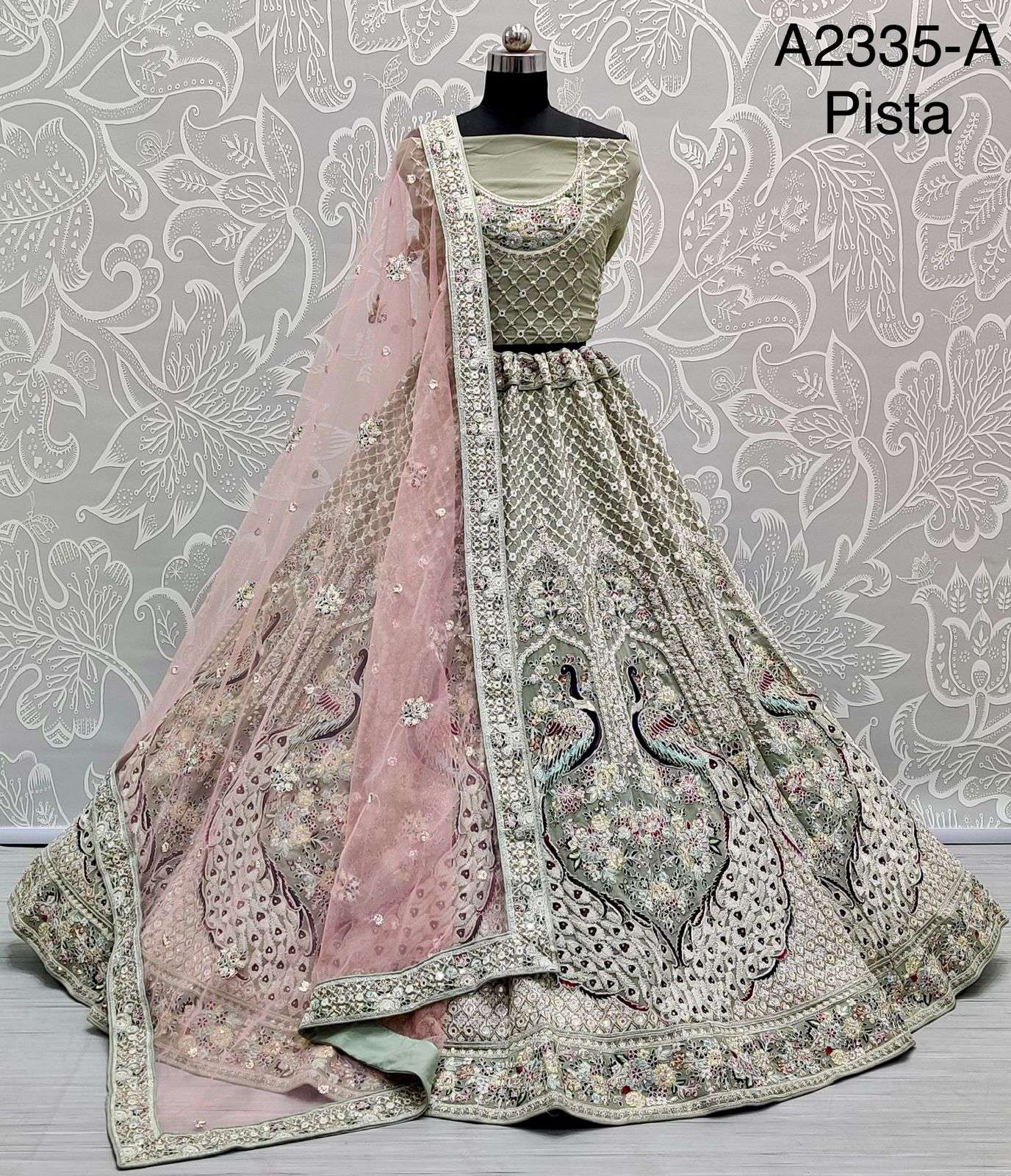 A2335 COLOURS BY ASLIWHOLESALE DESIGNER GEORGETTE BRIDAL LEHENGAS