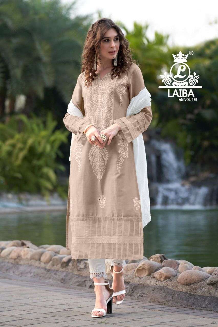 AM VOL-139 BY LAIBA 139-A TO 139-D SERIES GEORGETTE STITCHED DRESSES